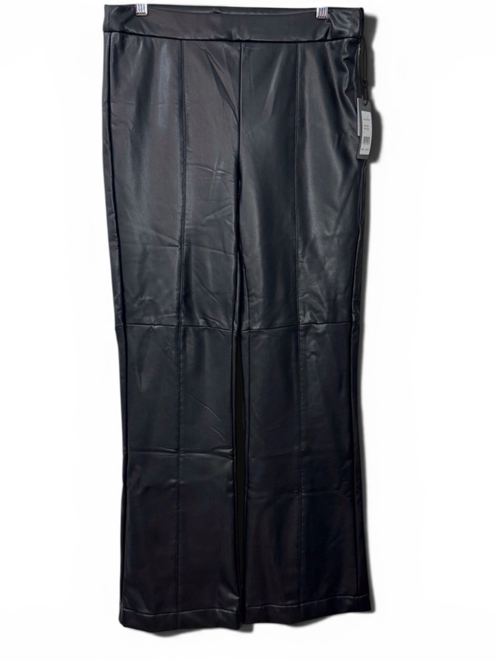 Nicole Miller Very Black Faux Leather Flared Pants - Size 6